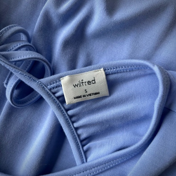 Aritzia Wilfred Small Stardust Long Sleeve Mini Dress Periwinkle Blue Open Back - Picture 4 of 8